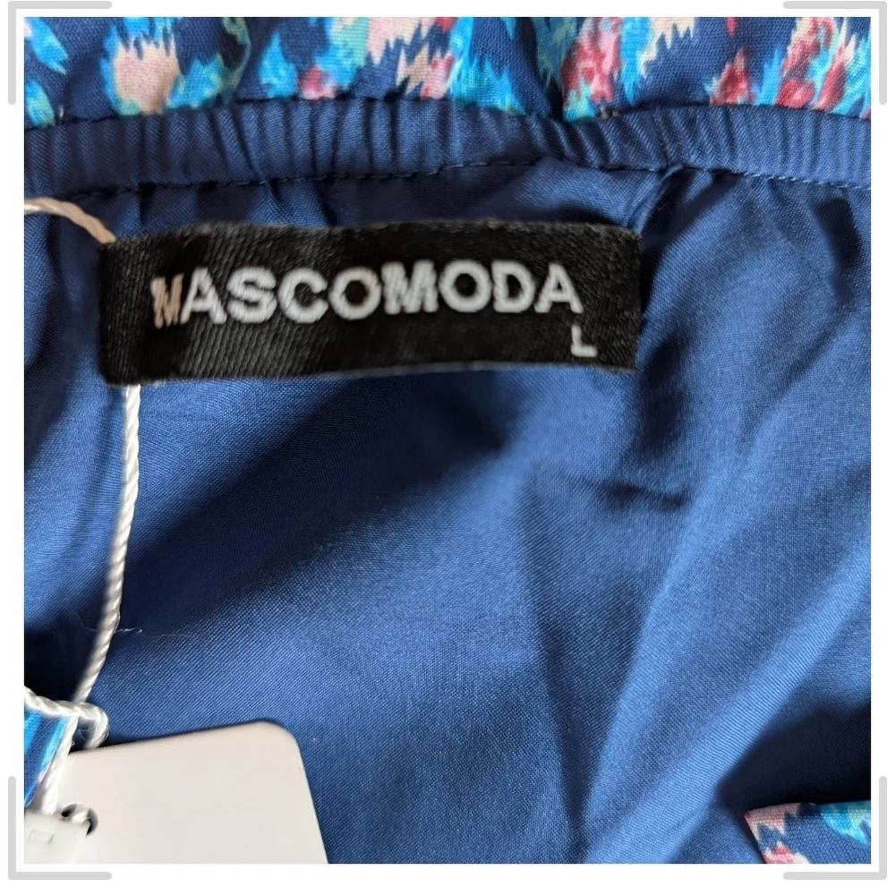 Chic Women's Blue and Pink Blouse - Picture 7 of 8